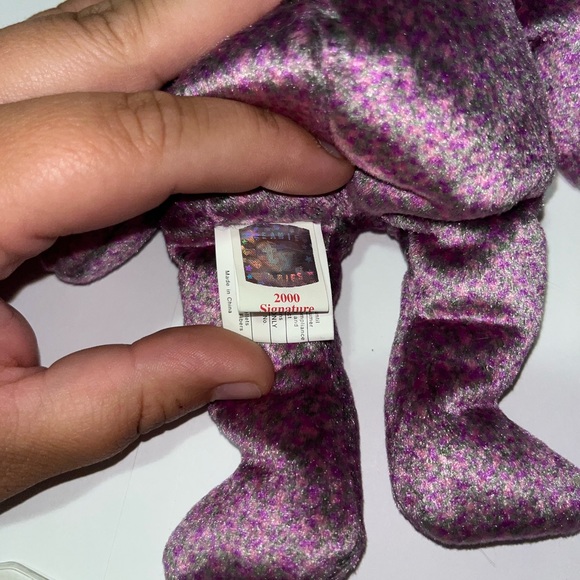Ty Beanie Baby 2000 Signature Bear Purple With Tag - Picture 4 of 5